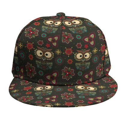 Cute Boho Owl Pattern Print Snapback Cap
