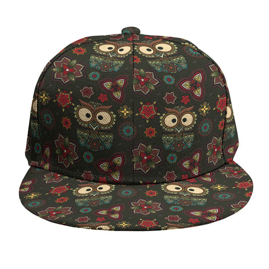 Cute Boho Owl Pattern Print Snapback Cap