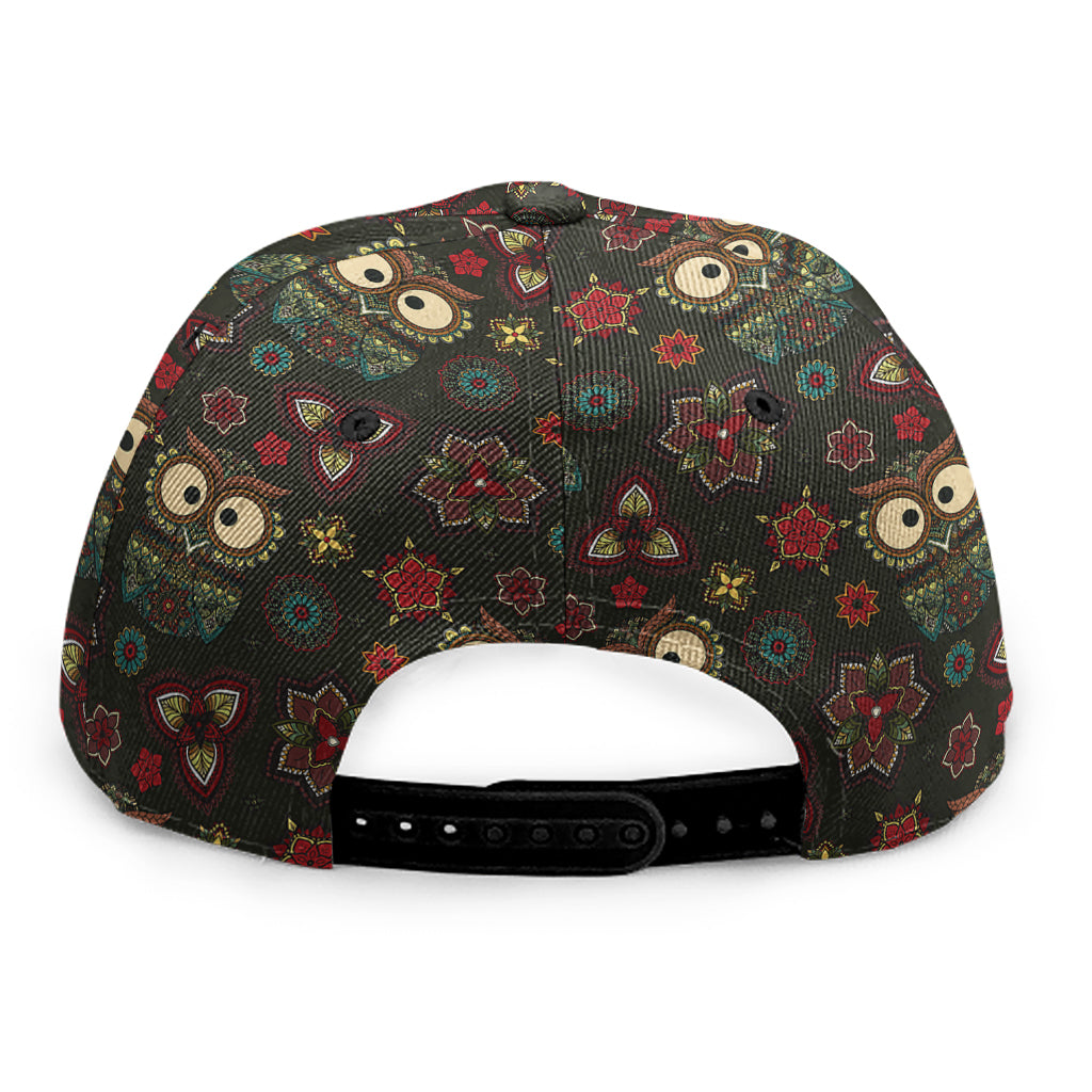 Cute Boho Owl Pattern Print Snapback Cap