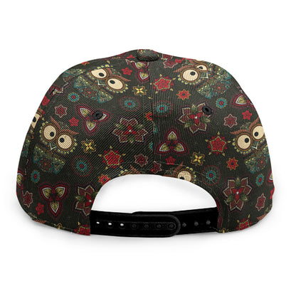 Cute Boho Owl Pattern Print Snapback Cap