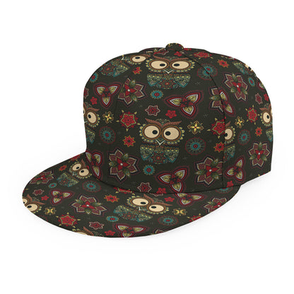 Cute Boho Owl Pattern Print Snapback Cap