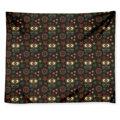 Cute Boho Owl Pattern Print Tapestry