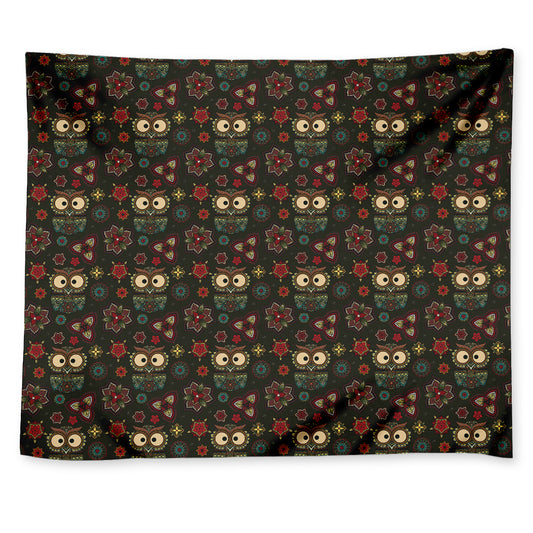 Cute Boho Owl Pattern Print Tapestry