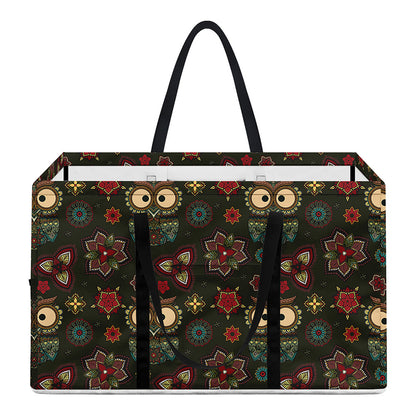 Cute Boho Owl Pattern Print Utility Tote Bag