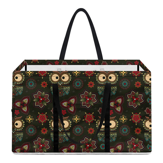 Cute Boho Owl Pattern Print Utility Tote Bag