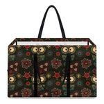 Cute Boho Owl Pattern Print Utility Tote Bag