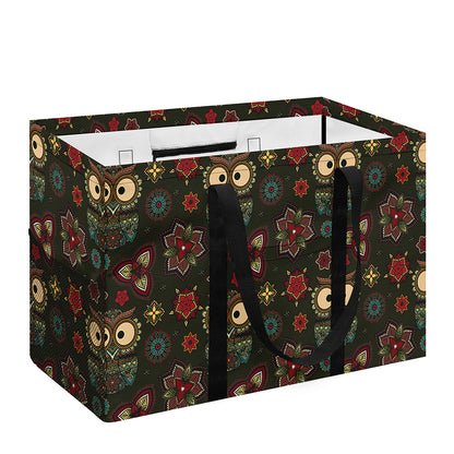 Cute Boho Owl Pattern Print Utility Tote Bag