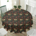 Cute Boho Owl Pattern Print Waterproof Round Tablecloth