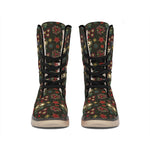Cute Boho Owl Pattern Print Winter Boots