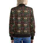 Cute Boho Owl Pattern Print Women's Bomber Jacket