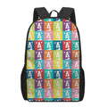 Cute Boston Terrier Faces Print 17 Inch Backpack