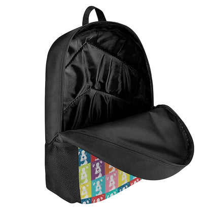 Cute Boston Terrier Faces Print 17 Inch Backpack