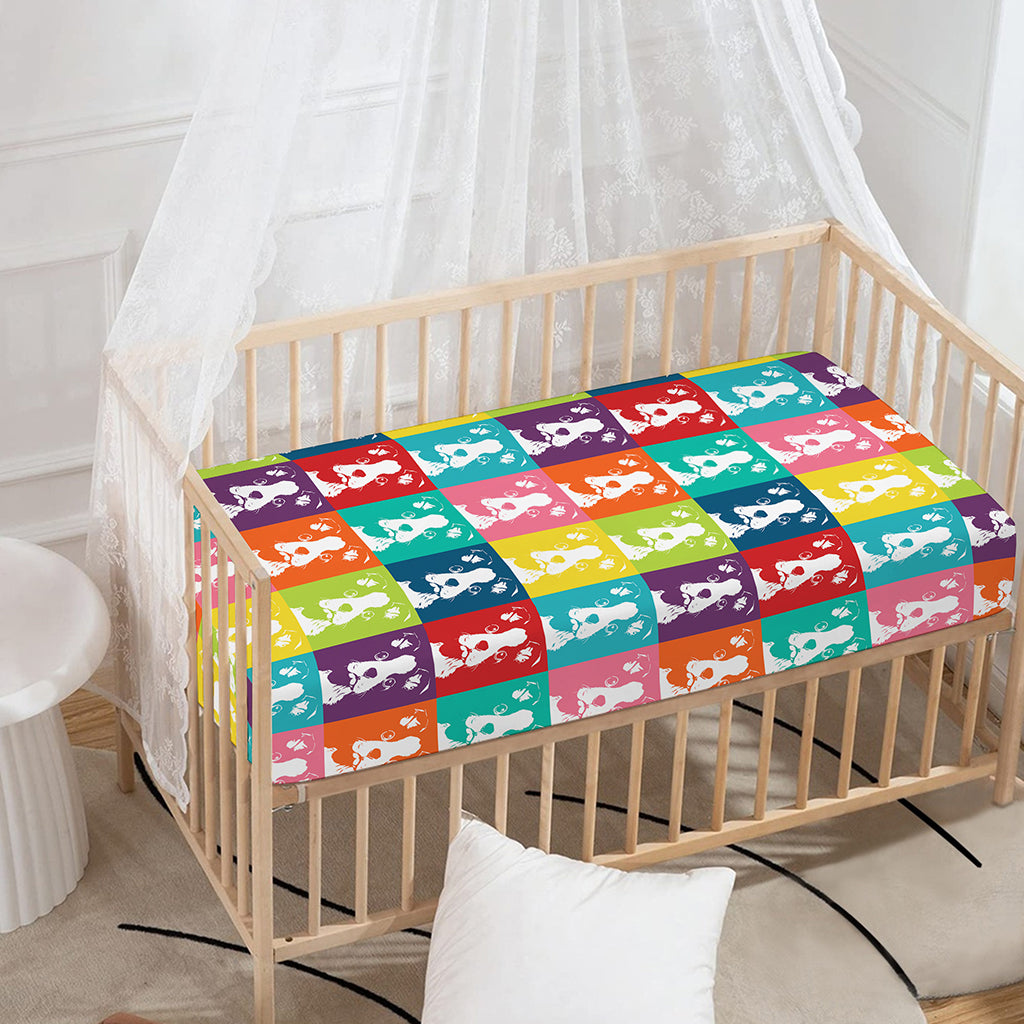 Cute Boston Terrier Faces Print Baby Crib Sheet