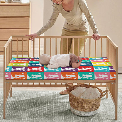 Cute Boston Terrier Faces Print Baby Crib Sheet