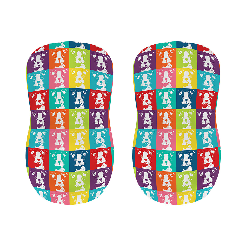 Cute Boston Terrier Faces Print Bar Stool Covers