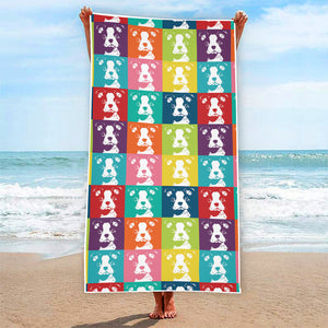 Cute Boston Terrier Faces Print Beach Towel