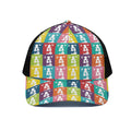 Cute Boston Terrier Faces Print Black Mesh Trucker Hat