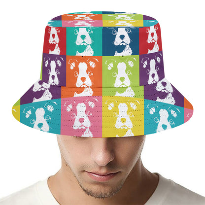 Cute Boston Terrier Faces Print Bucket Hat
