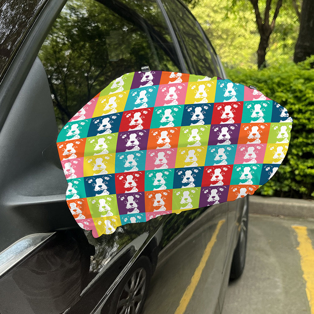 Cute Boston Terrier Faces Print Car Side Mirror Covers