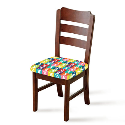 Cute Boston Terrier Faces Print Chair Cushion Cover