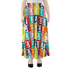 Cute Boston Terrier Faces Print Chiffon Maxi Skirt