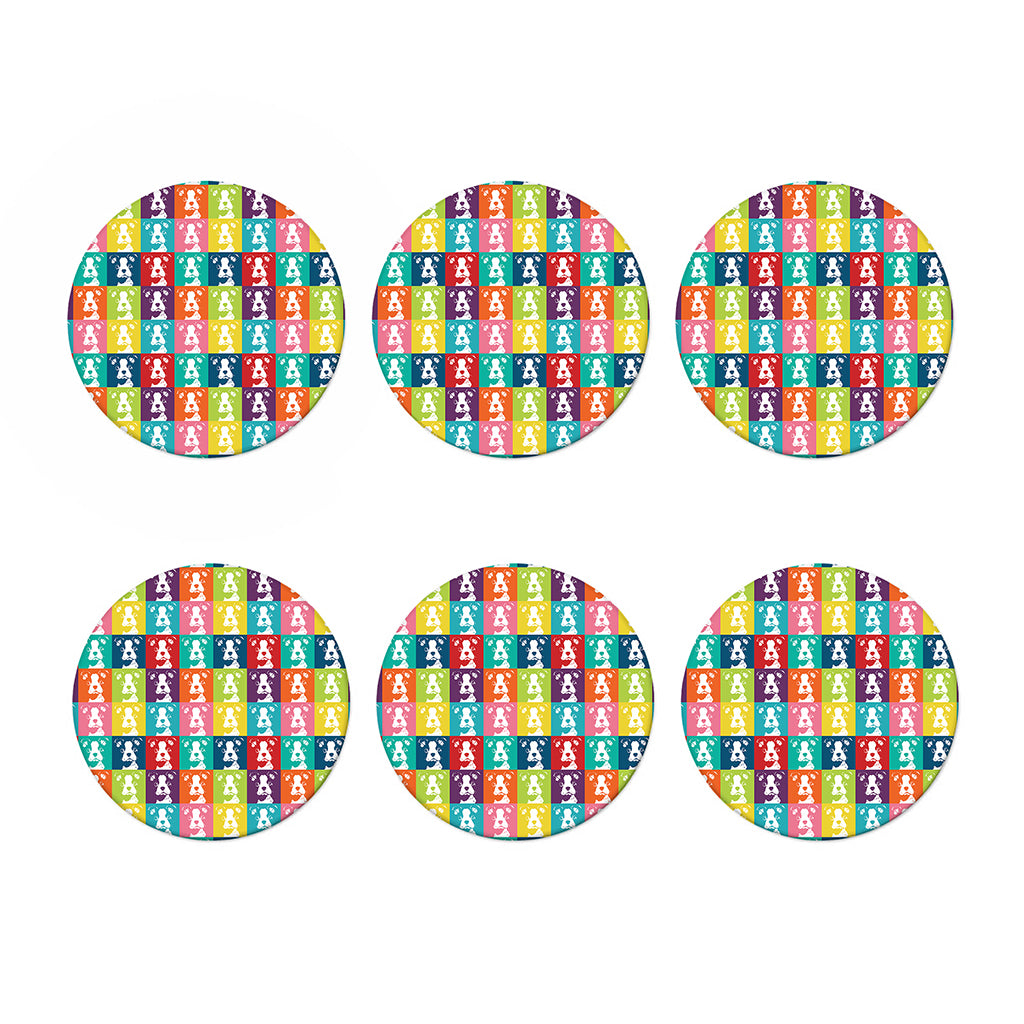 Cute Boston Terrier Faces Print Coaster Set