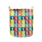 Cute Boston Terrier Faces Print Collapsible Laundry Basket