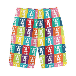 Cute Boston Terrier Faces Print Cotton Shorts