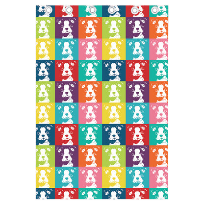 Cute Boston Terrier Faces Print Curtain
