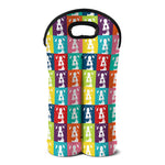 Cute Boston Terrier Faces Print Double Neoprene Wine Tote