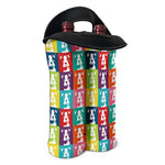 Cute Boston Terrier Faces Print Double Neoprene Wine Tote