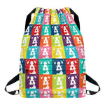 Cute Boston Terrier Faces Print Drawstring Backpack