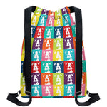 Cute Boston Terrier Faces Print Drawstring Backpack