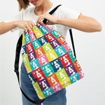 Cute Boston Terrier Faces Print Drawstring Backpack