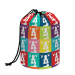 Cute Boston Terrier Faces Print Drawstring Makeup Bag