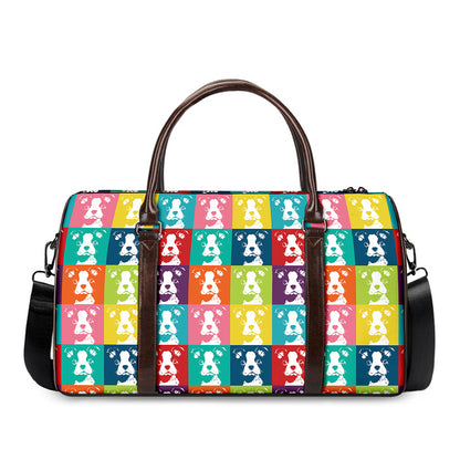 Cute Boston Terrier Faces Print Duffle Bag
