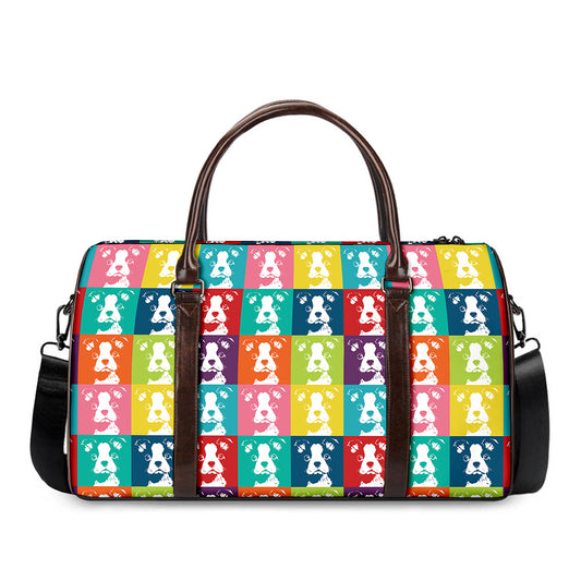 Cute Boston Terrier Faces Print Duffle Bag
