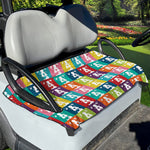 Cute Boston Terrier Faces Print Golf Cart Seat Cover