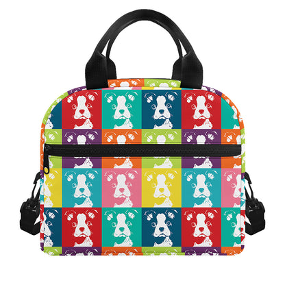 Cute Boston Terrier Faces Print Insulated Lunch Bag