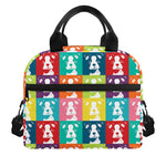 Cute Boston Terrier Faces Print Insulated Lunch Bag