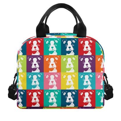 Cute Boston Terrier Faces Print Insulated Lunch Bag