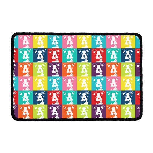Cute Boston Terrier Faces Print Kitchen Mat