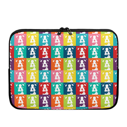 Cute Boston Terrier Faces Print Laptop Sleeve