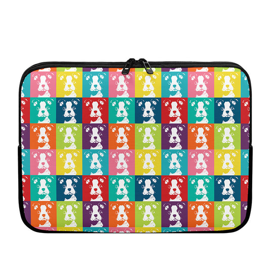Cute Boston Terrier Faces Print Laptop Sleeve