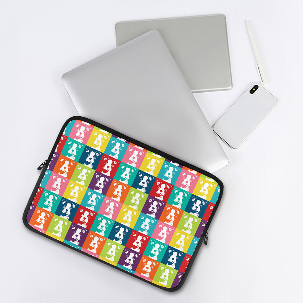 Cute Boston Terrier Faces Print Laptop Sleeve