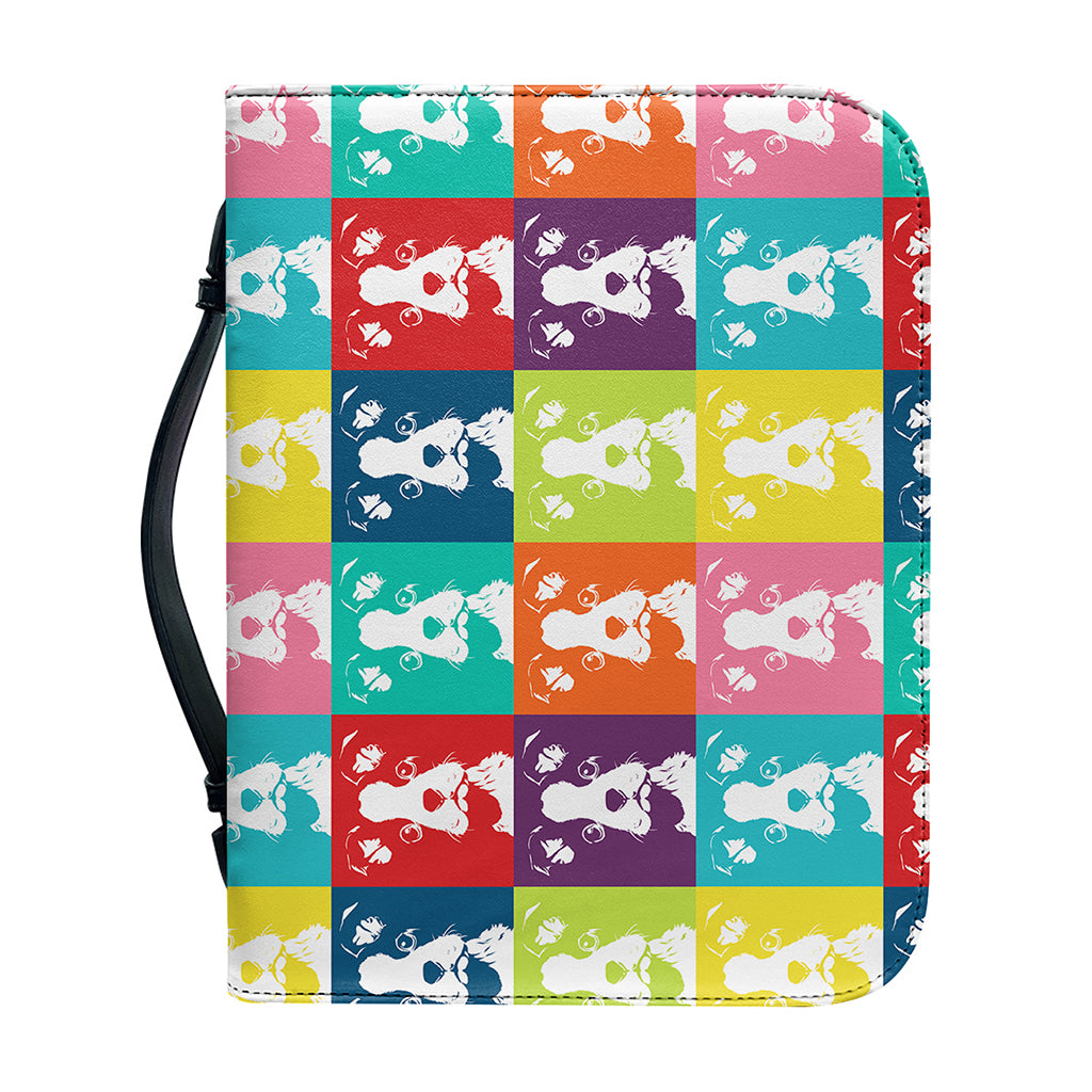 Cute Boston Terrier Faces Print Leather Bible Cover