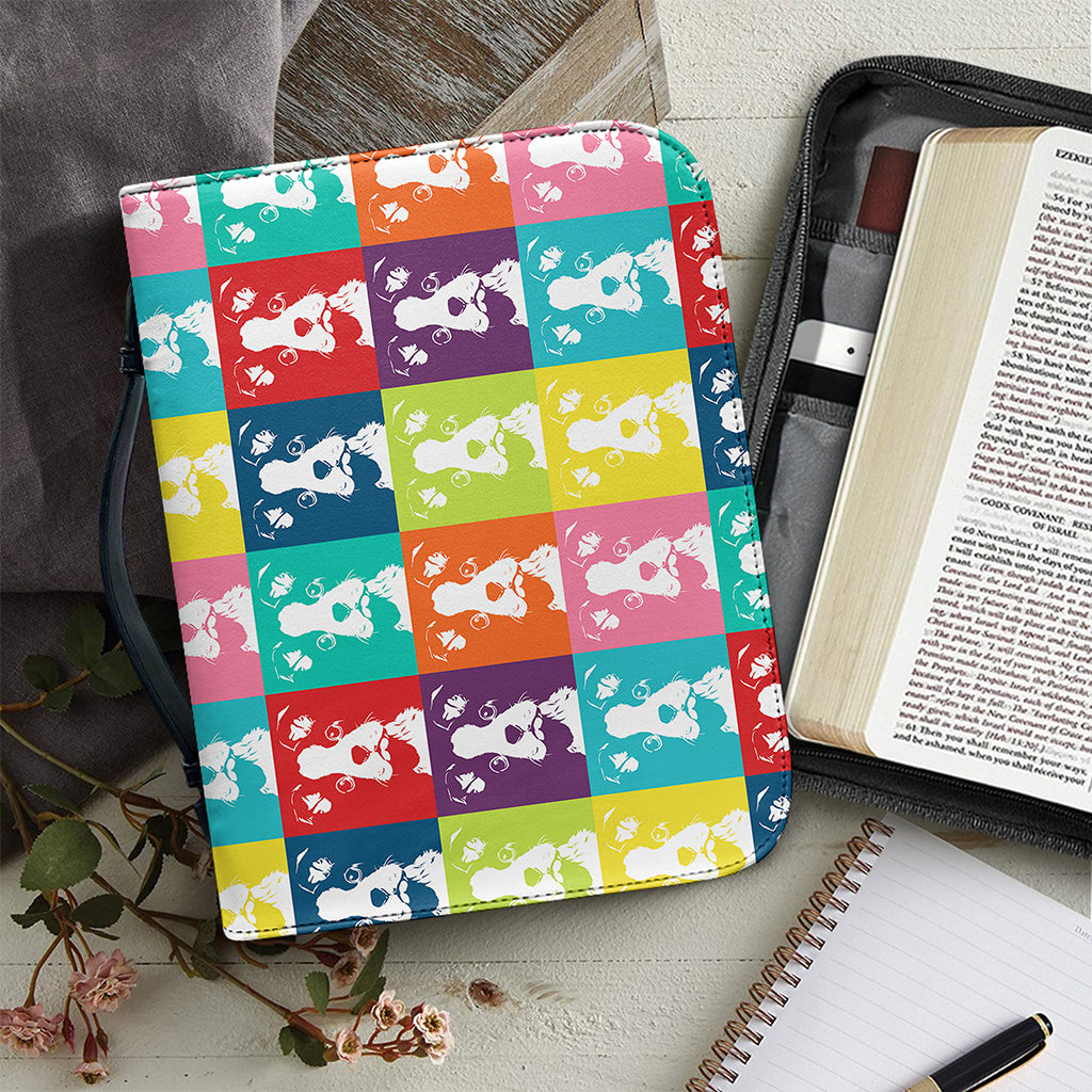 Cute Boston Terrier Faces Print Leather Bible Cover