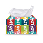 Cute Boston Terrier Faces Print Leather Tissue Box Cover