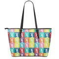 Cute Boston Terrier Faces Print Leather Tote Bag With Zipper