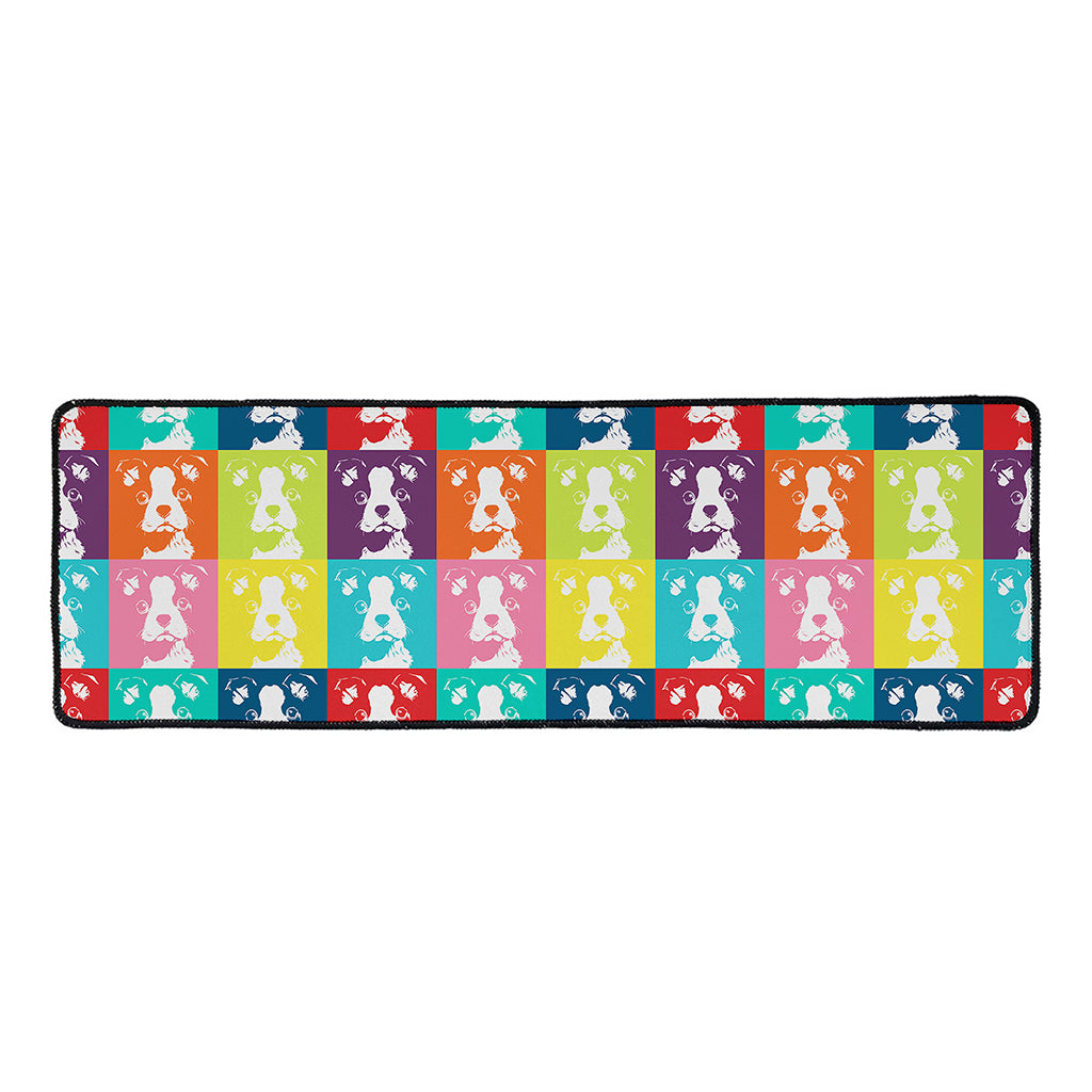 Cute Boston Terrier Faces Print Long Kitchen Mat